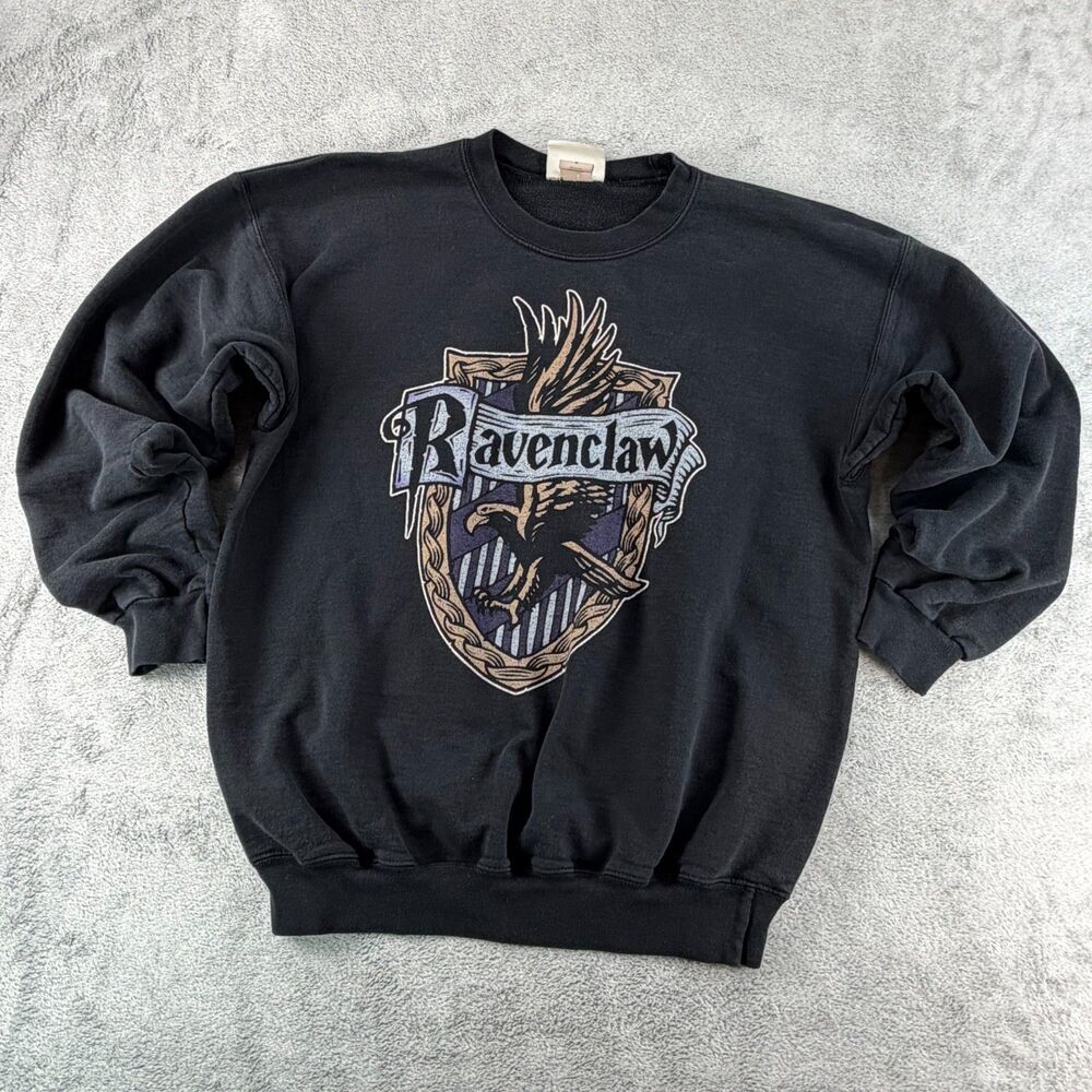 Harry Potter Ravenclaw Sweatshirt Mens M Black Hanes Ultimate Cotton Hogwarts